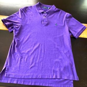 This Purple Polo is crafted from Pima cotton and features embroidered green pony